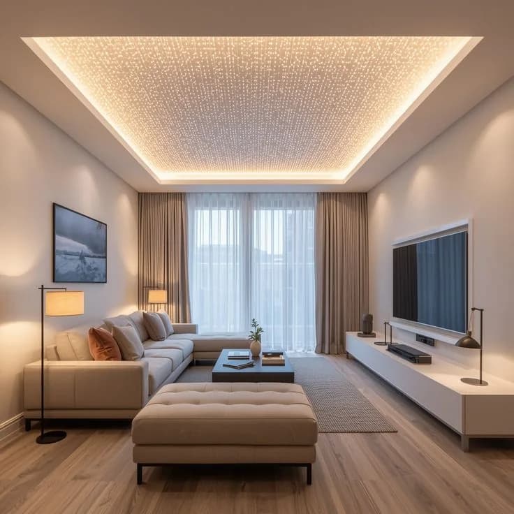 Warm contemporary apartment living room